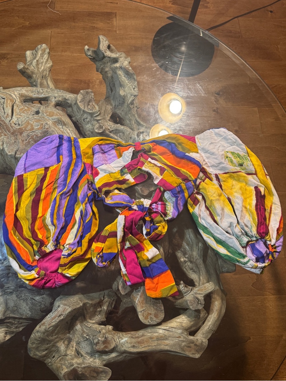 Artistic colorful crop blouse